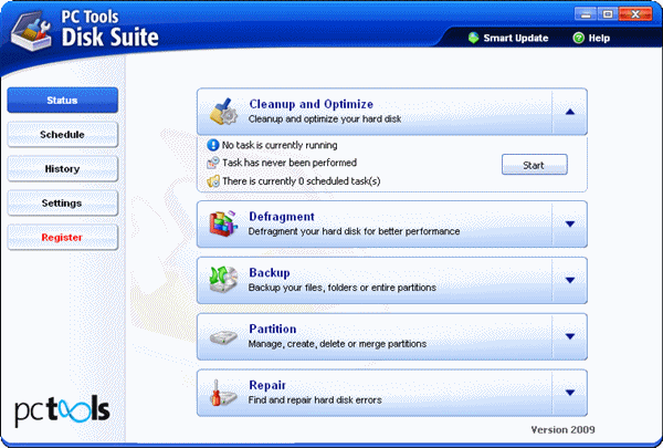 بهینه ساز هارد دیسک PC Tools Disk Suite