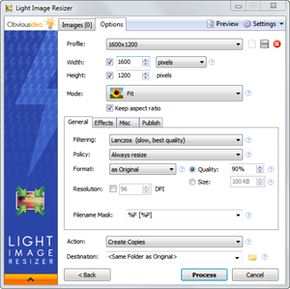 تغییر سایز تصاویر Light Image Resizer
