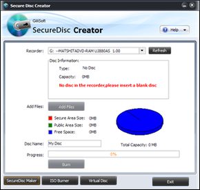 پسورد گذاری GiliSoft Secure Disc Creator