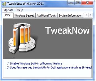 تنظیمات مخفی ویندوز TweakNow WinSecret
