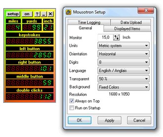 اندازه گیری تعداد کلیک Mousotron