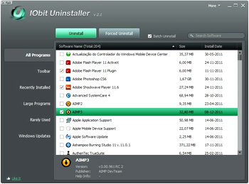 حذف کامل برنامه های نصب شده IObit Uninstaller