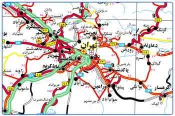نقشه راه های ایران Iran Roads Map