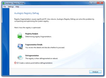 یکپارچه سازی رجیستری ویندوز Auslogics Registry Defrag
