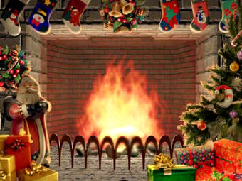 اسکرین سیور شومینه Christmas Living 3D Fireplace Screensaver