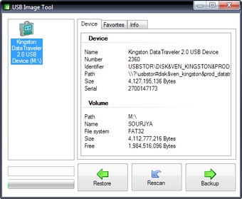 تهیه نسخه پشتیبان از حافظه فلش USB Image Tool